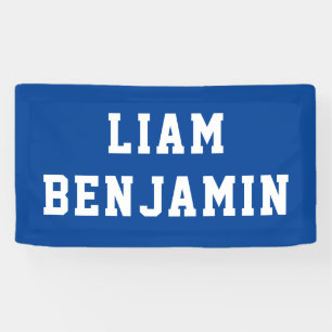 Custom Name Wall Art Personalised Nursery Blue Banner