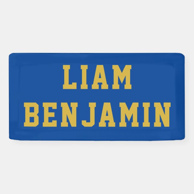 Custom Name Wall Art Personalised Nursery Blue Banner (Horizontal)