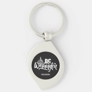 Custom Name Washington DC Key Ring