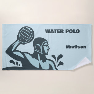 Custom Name Water Polo Beach Towel
