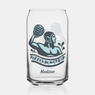 Custom Name Water Polo Can Glass