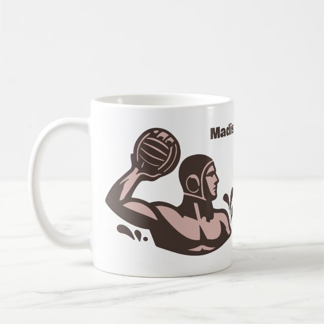 Custom Name Water Polo Coffee Mug (Left)