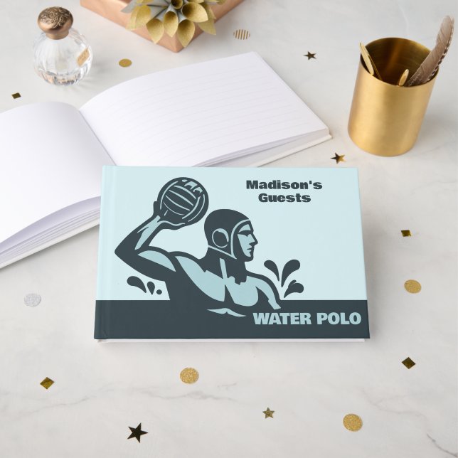Custom Name Water Polo Guest Book (Front Open)