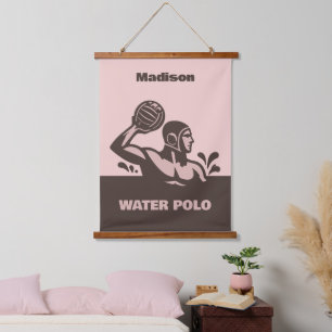Custom Name Water Polo Hanging Tapestry