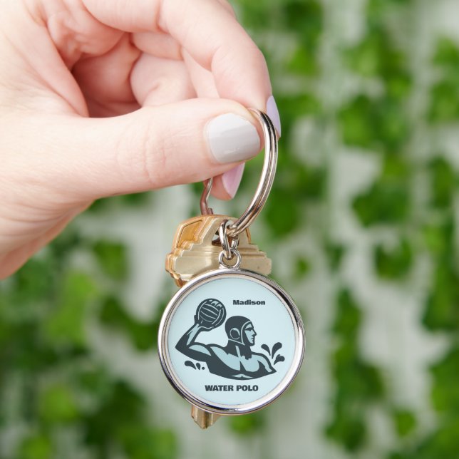 Custom Name Water Polo Key Ring (Hand)