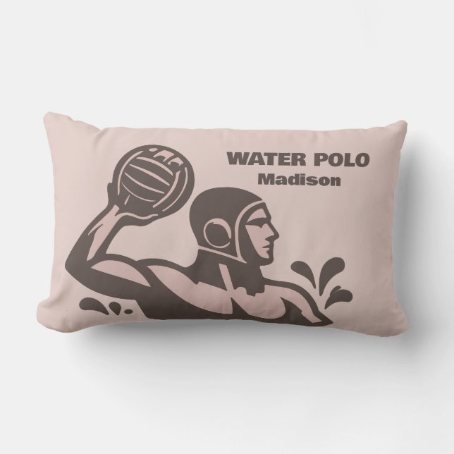 Custom Name Water Polo Lumbar Cushion (Front)