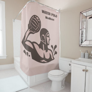 Custom Name Water Polo Shower Curtain
