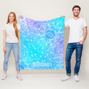 Custom name water ripple water texture modern chic fleece blanket