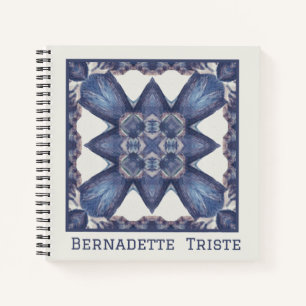Custom Name Watercolor Abstract Geometric Pattern  Notebook