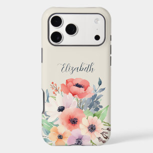 Custom Name Watercolor Floral Anemone