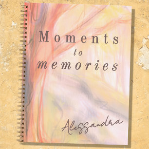 Custom Name Watercolor Pastel Memories Keepsake Notebook