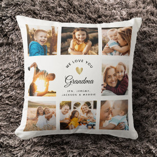 Custom Name We Love You Grandma Modern Photo Cushion