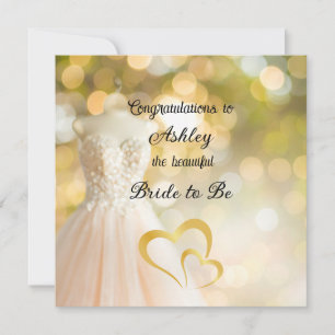 Custom Name Wedding Dress Bride to Be Card