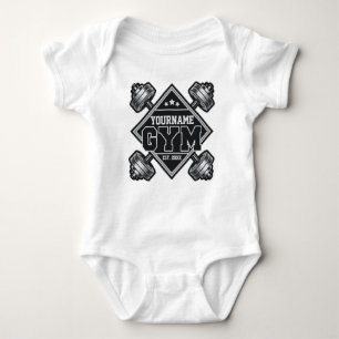 Custom NAME Weightlifting Home Crossfit Gym Baby Bodysuit