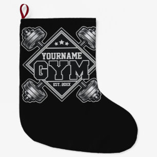 Custom NAME Weightlifting Home Crossfit Gym Large Christmas Stocking