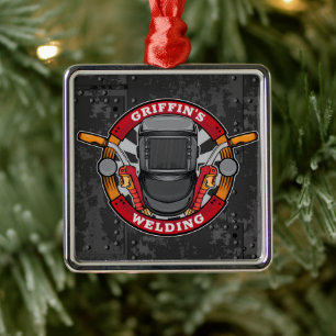 Custom NAME Welder Metal Fabricator Welding Shop Tree Decoration