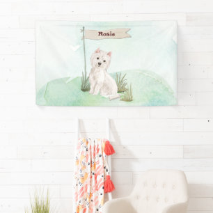 Custom Name Westie Pet Dog Banner