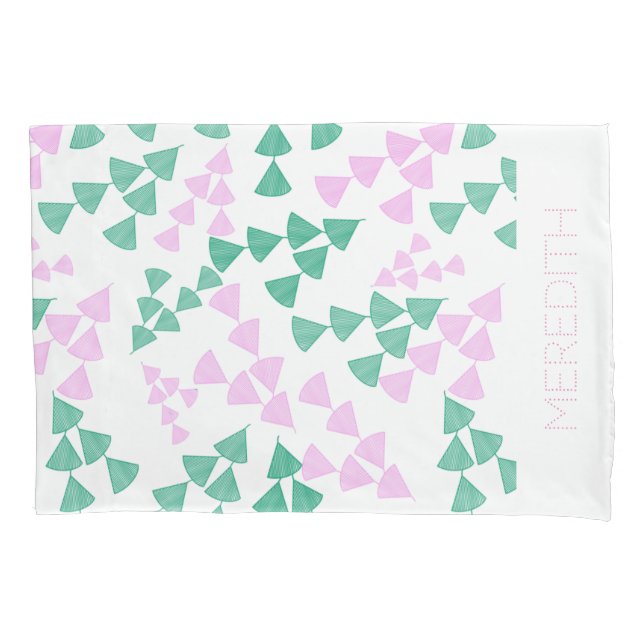 custom name white floral  pretty bed Pillowcase (Front)