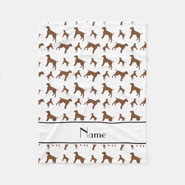 Custom name white German shorthaired pointer dogs Fleece Blanket (Front)