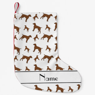 Custom name white German shorthaired pointer dogs Small Christmas Stocking