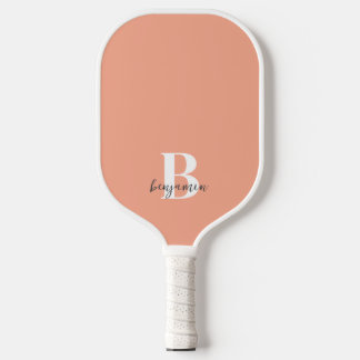 Custom Name White Monogram Pickleball Paddle
