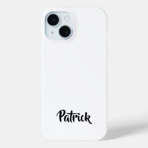 Custom name white plain iPhone 15 case