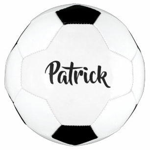 Custom name white plain soccer ball
