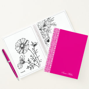 Custom Name white vector Pattern Notebook