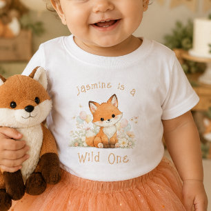 Custom Name Wild One 1st Birthday Baby Girl Shirt