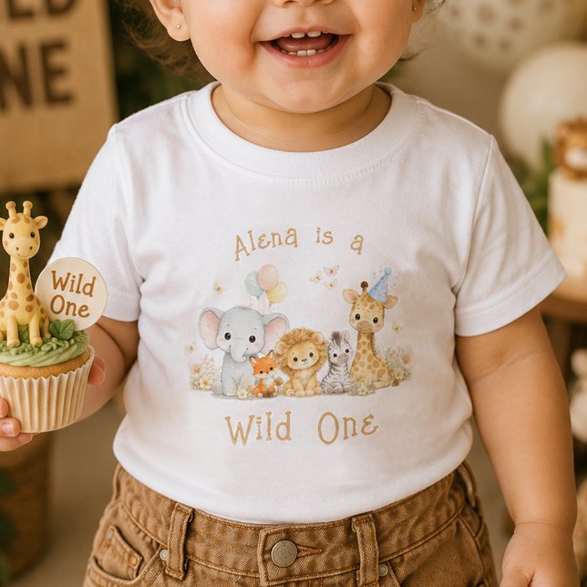 Custom Name Wild One First Birthday Baby Shirt (Creator Uploaded)