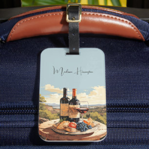 Custom Name Wine Lover's Luggage Tag