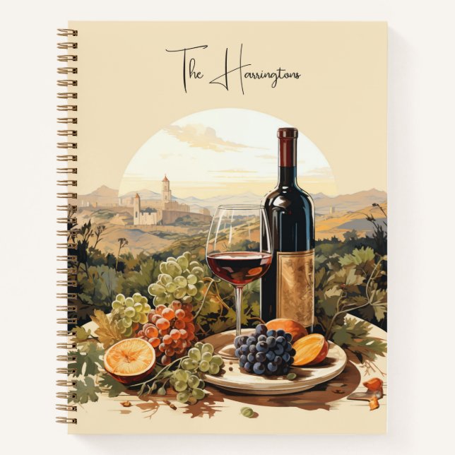 Custom Name Wine Lover's Notebook (Front)