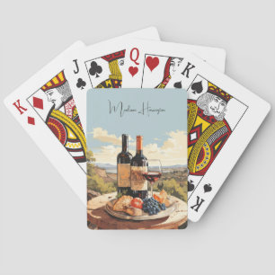 Custom Name Wine Lover's Playing Cards