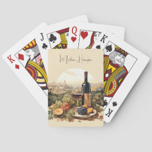 Custom Name Wine Lover's Playing Cards