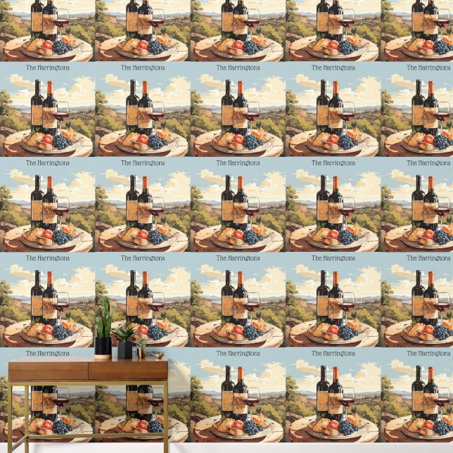 Custom Name Wine Lover's Wallpaper (Hallway)