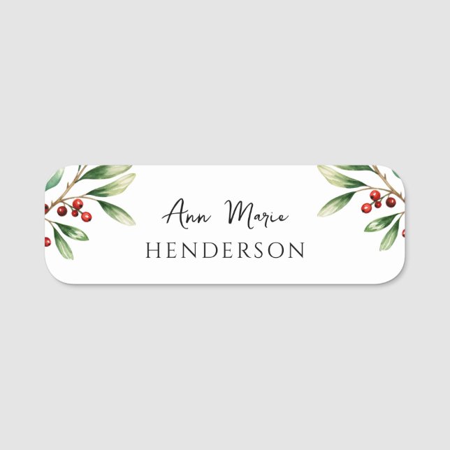 Custom Name Winter Christmas  Tag (Front)