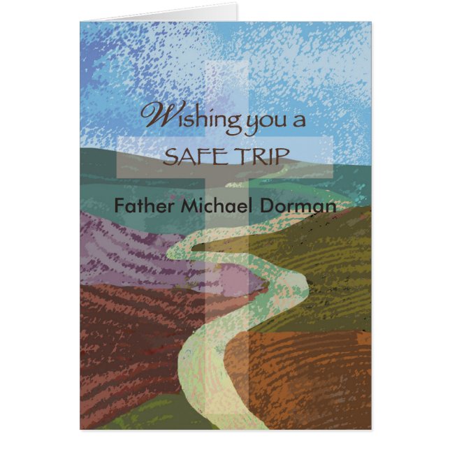 Custom Name Wish Safe Trip, Bishop, Religious Cros (Front)