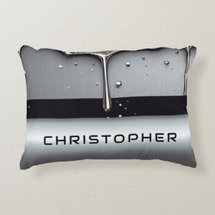 Custom Name With Dripping Liquid Metal Decorative Cushion