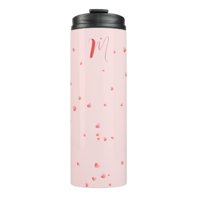 Custom Name with Heart Theme Thermal Tumbler (Front)