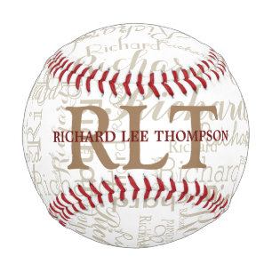 Custom Name with Initials Personalised Monogram Baseball