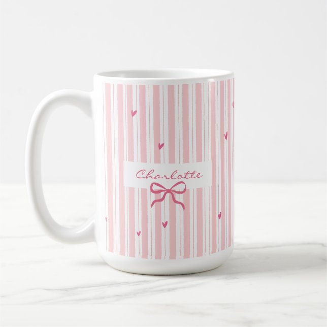 Custom Name With Stripes Pattern Mug For Dad (Left)