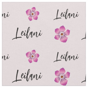 Custom Name with Vibrant Hibiscus Flower Printed Fabric