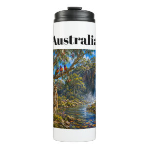 Custom Name Wombat Kangaroo Waterfall Thermal Tumbler