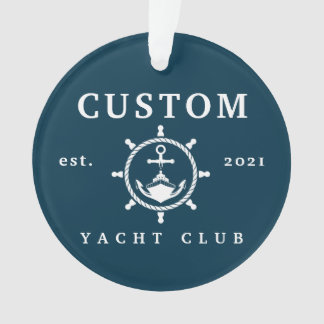 Custom Name Yacht Ornament, Custom Yacht Decor Ornament