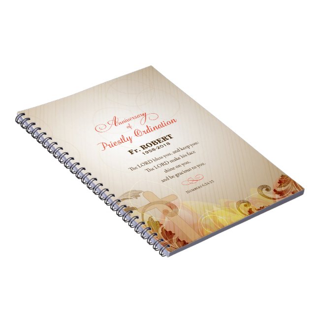 Custom Name & Year, 60th Priestly Ordination Notebook (Right Side)