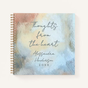 Custom Name Year Abstract Watercolor Motherhood Notebook