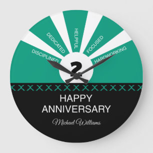 Custom Name & Year, Employee Anniversary Large Clock