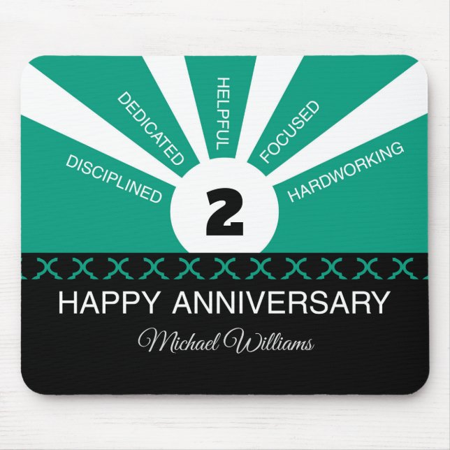 Custom Name & Year, Employee Anniversary Mouse Pad (Front)