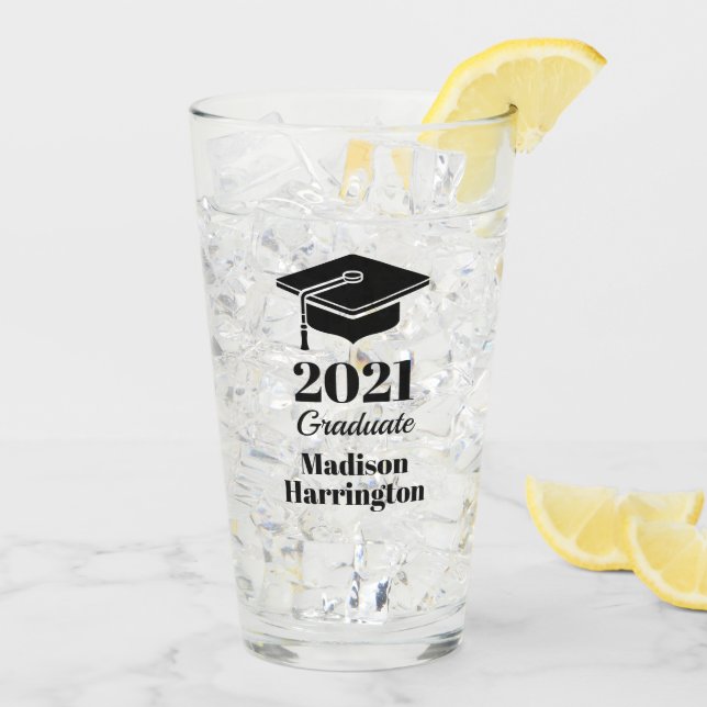 Custom name & year Graduation Glass (Back Ice)