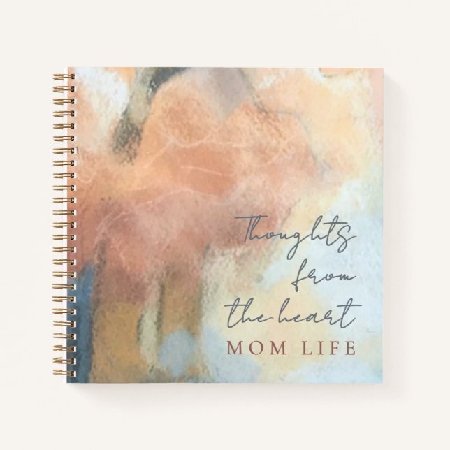 Custom Name Year Mum Life Watercolor Motherhood  Notebook (Front)